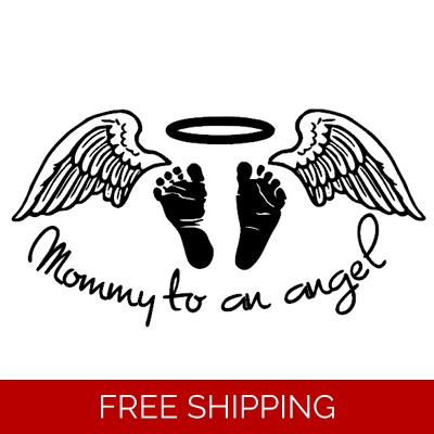 Mommy to an angel wings halo baby feet Die Cut Vinyl Decal sticker Mommy to an angel wings halo baby feet Die Cut Vinyl Decal sticker